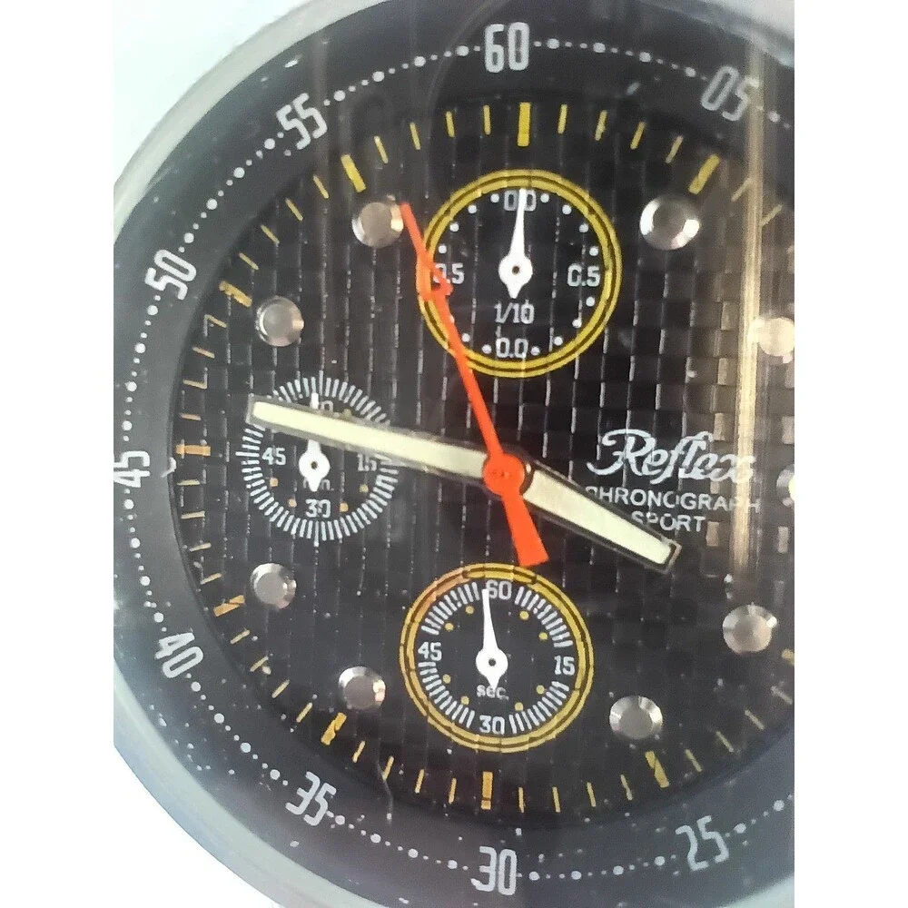 Vintage Reflex Chronograph Sport Men's Watch‎ Stainless Steel Band Working